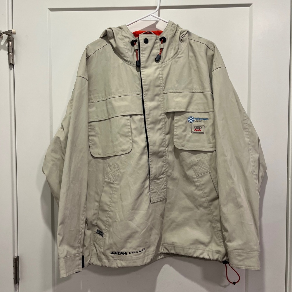 Gear For Sports Arena Chicago VW Audi Hooded Jacket Mens Medium Tan Windbreaker